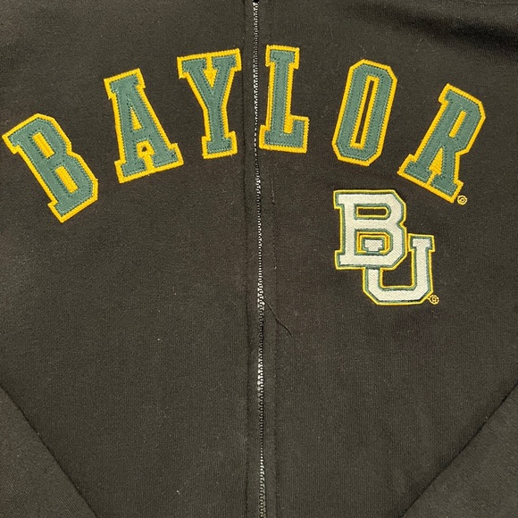 Baylor University Deep Black Zip-Up Hoodie XL - Picture 2 of 7